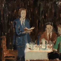 Endel Kõks, Ettekanne, 1941, Õli, vineer