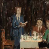 Endel Kõks, Ettekanne, 1941, Õli, vineer