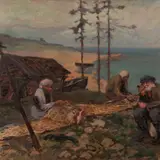 Roman Nyman, Võrgu parandamine, 1941, Õli, lõuend