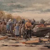 Aleksander Pilar, Kalurid kaldal, 1951, Akvarell