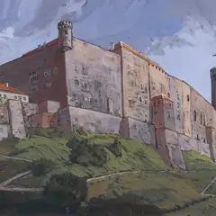 Peet Aren, Toompea loss, 1948, Guašš, paber
