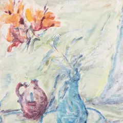 Gustav Raud, Natüürmort tuliliiliaga, 1960ndad, Monotüüpia
