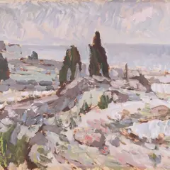Alfred Kongo, Muhumaa motiiv, 1961, Õli, paber