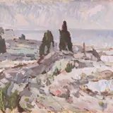Alfred Kongo, Muhumaa motiiv, 1961, Õli, paber