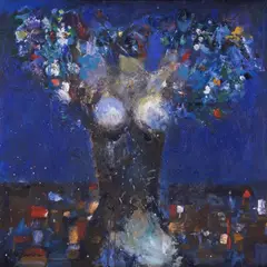 Alo Hoidre, Muusa, 1987, Õli vineeril