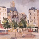 Andrus Johani, Pariisi vaade, 1937, Akvarell, guašš, paber