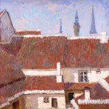 Roman Nyman, Hoov vanalinnas, 1941 - 1943, Õli, vineer