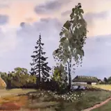 Karl Burman juunior, Suveõhtu, 1960 - 1970ndad, Akvarell