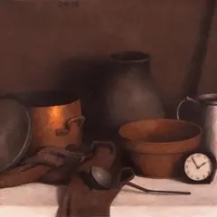 Olav Maran, Vaikelu lauakellaga, 1988, Õli, lõuend