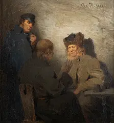 Oskar Hoffmann, Vestlus, 1874, õli, lõuend