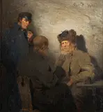 Oskar Hoffmann, Vestlus, 1874, õli, lõuend