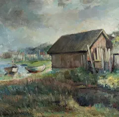 Aarne Miikmaa, Kärdla võrgukuur, 1940, õli, lõuend