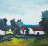 Juhan Nõmmik, Rannaküla, 1956, õli, lõuend