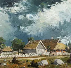 Richard Uutmaa, Talu Karalast, 1958, õli, lõuend