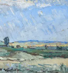 Ado Vabbe, Karksi motiiv, 1944, õli, paber (kleebitud papile)