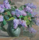 Juhan Muks, Sirelid, 1961, Õli, papp