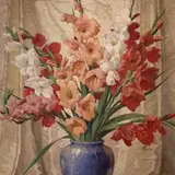Maximilian Maksolly, Vaikelu gladioolidega vaasis. 1920-30ndad, Õli, lõuend