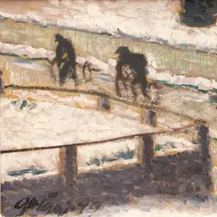 Gustav Mägi, Jalgratturid, 1949, Õli, masoniit