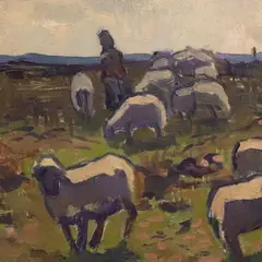 Olev Subbi, Lambad, 1960, Õli, lõuend