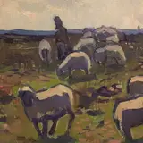 Olev Subbi, Lambad, 1960, Õli, lõuend