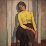 Olev Subbi, Tütarlaps kollases, 1962, Õli, lõuend