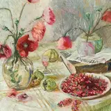 Aleksander Remmel, Natüürmort moonidega, 1946, õli, vineer