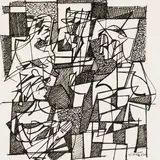 Endel Kõks, Seltskond, 1957, Tušš, paber