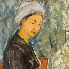 Tütarlapse portree by Aino Bach, 1976, Monotüüpia, sold Apr 2018