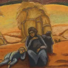 Oskar Kallis, Puhkus põllul, 1916, Pastell, paber