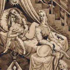 Eduard Wiiralt, Bordellistseen, 1931, pruun tint, paber