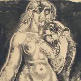 Eduard Wiiralt, Naine tiigripojaga, 1929, akvatinta