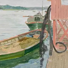 Richard Uutmaa, Paadisild, 1951, õli, kartong
