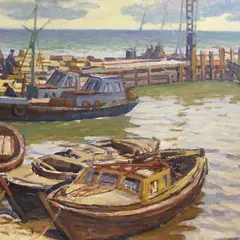 Agu Pihelga, Lohusalu kalasadam, 1965, õli, lõuend