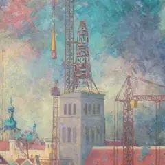 Valdemar Väli, Niguliste torni ülesehitus, 1984, õli, lõuend