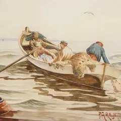 Peet Aren, Kalapüügil, 1907, akvarell