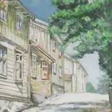 Paul Burman, Tänav, 1910 - 1920, guašš, tempera, kartong