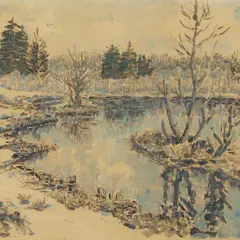 Jaan Vahtra, Kevadel (Elva motiiv), 1946, monotüüpia