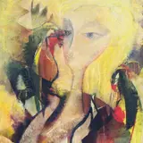 Gustav Mägi, Tütarlaps lindudega, 1950 - 1960, õli, masoniit