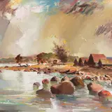 Richard Uutmaa, Altja rand, 1967, õli, lõuend