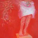 Tiina Tammetalu, Istub aias õunaga, 2005 - 2006, akrüül, õli, lõuend