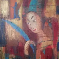 Inge Kudisiim, Sinine sulg/The Blue Feather, 2010, akrüül, lõuend