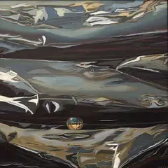 Mall Nukke, Maastik kuldmunaga 9/Landscape with a golden egg 9, 2016, õli, segatehnika, lõuend