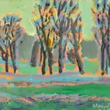 Uno Roosvalt, Kevadpuud/Spring trees, 2013, õli, lõuend