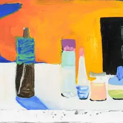 Vaikelu vaikse tühjenemisega/Still life with silent discharge by Krista Sokolova, 2016, õli, lõuend, sold Sep 2016