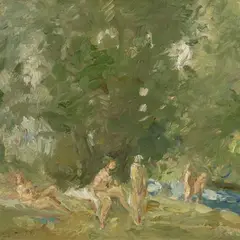Aleksander Vardi, Naised suplemas, 1950, õli, papp