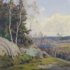 Boris Ottenberg, Kevadmaastik, 1946, õli, masoniit