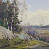 Boris Ottenberg, Kevadmaastik, 1946, õli, masoniit