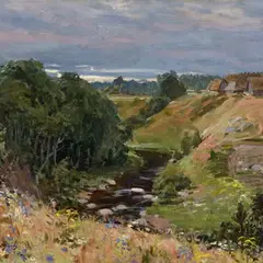 Richard Sagrits, Rutja jõeorg, 1957, õli, lõuend