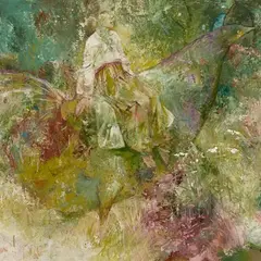 Edgar Valter, Tüdruk ja lind, 1980 - 1990, õli, papp