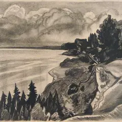 Günther Reindorff, Toila maastik, 1925, söejoonistus